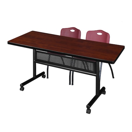 Kobe Rectangle FlipTop Table, 72" W, 29" H, Laminate Top, Cherry MKFTM7230CH47BY